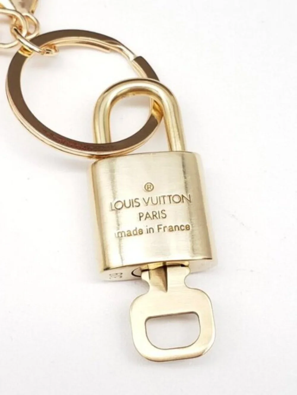 Louis Vuitton Gold Padlock Key 🔒 Authentic LV Charm + Unbranded Cat Keychain